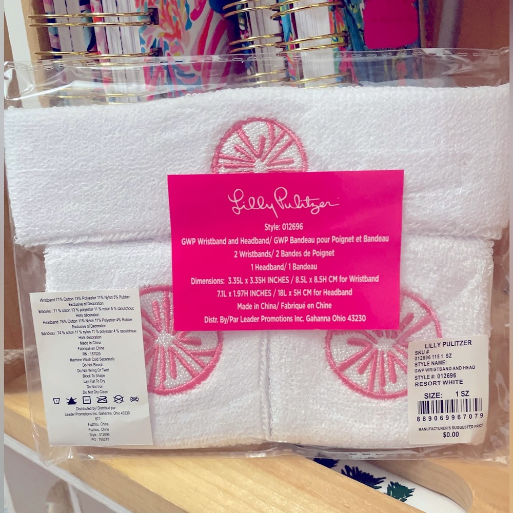 Lilly Pulitzer Wristband Headband Sports Tennis Athlete Sweatband GWP NWOT
